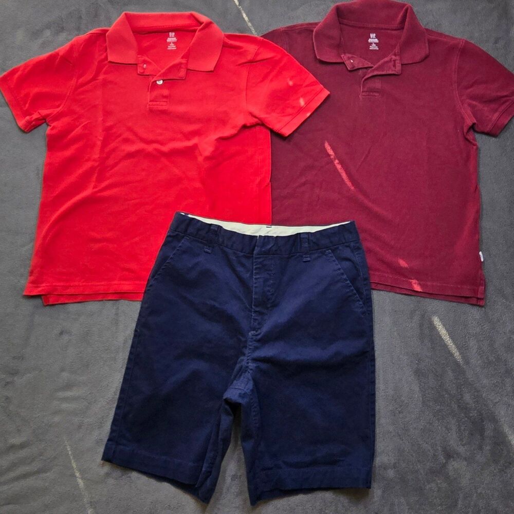 Gap Kids Polo Shirts & Shorts Bundle Size L 10 Husky Boys